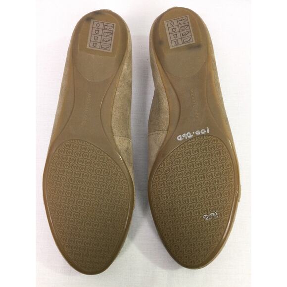 Michael Michael Kors Almond Toe Buckle Suede Preppy Minimalist Tan Loafer 10M - Picture 10 of 13